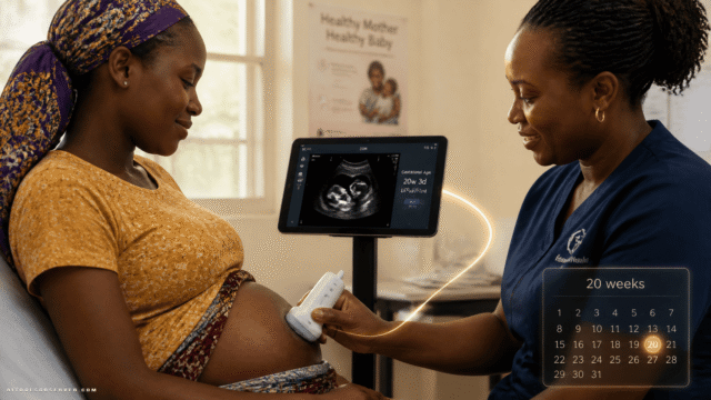 AI-Powered Portable Ultrasound Estimates Gestational Age as Well as Experts