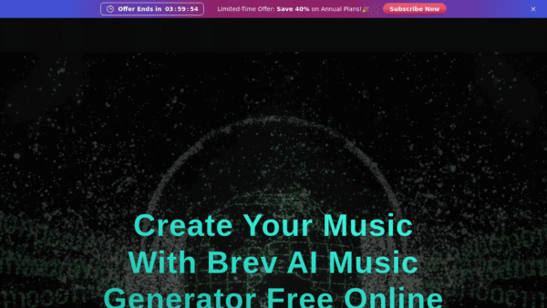 Brev AI Music Generator interface preview