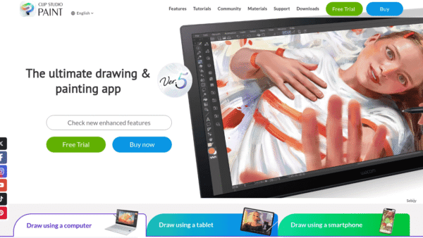 Clip Studio Paint interface preview