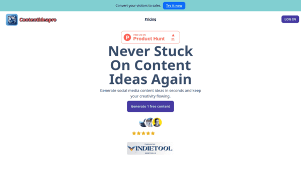 Contentideapro interface preview