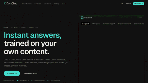 DocuChat interface preview