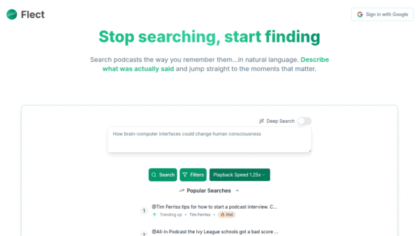 Flect interface preview