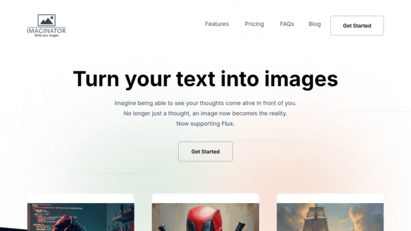 Imaginator interface preview