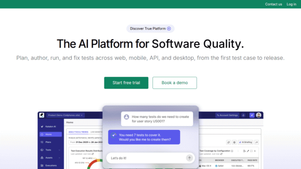 Katalon True Platform interface preview