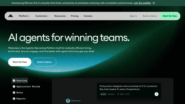 Metaview interface preview