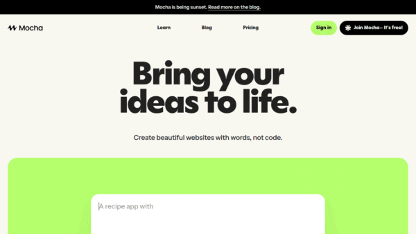 Mocha interface preview