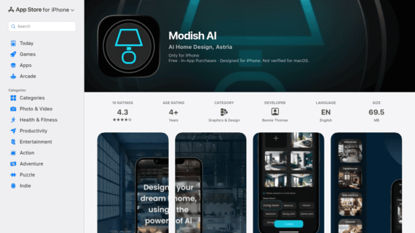 Modish AI interface preview