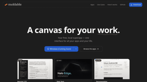 Moldable interface preview