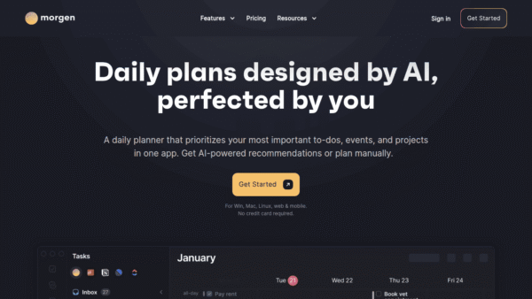 Morgen interface preview