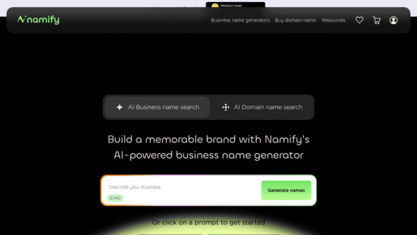 Namify interface preview