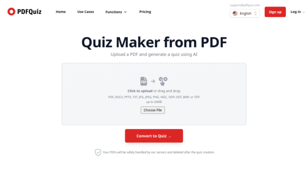 PDFQuiz interface preview