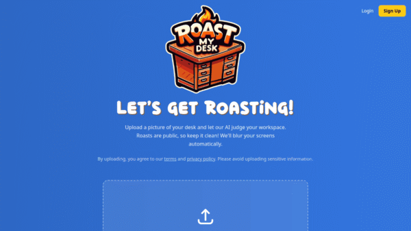 Roast My Desk interface preview