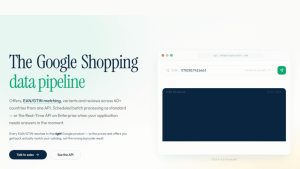 ShoppingScraper interface preview