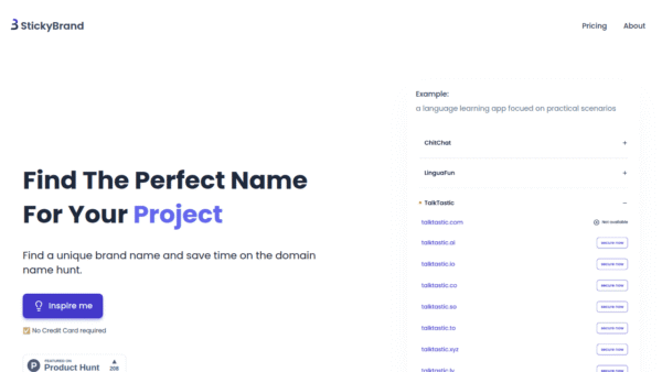 StickyBrand interface preview