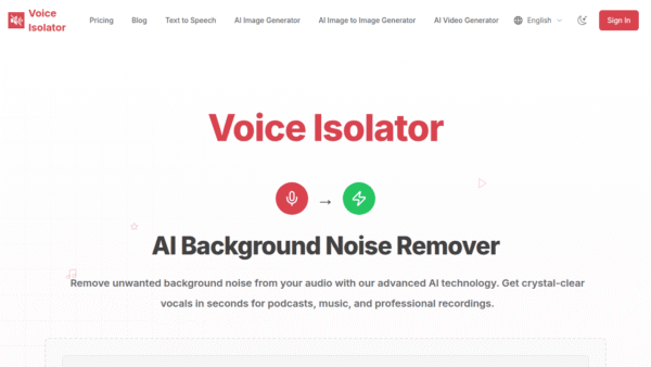 Voice Isolator interface preview