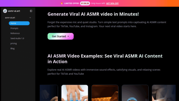 AI ASMR interface preview