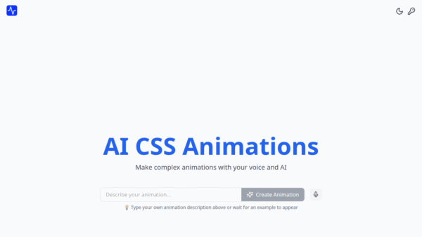 AI CSS Animations interface preview