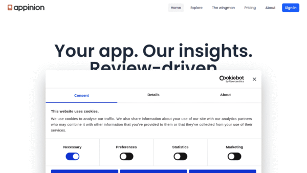 Appinion interface preview