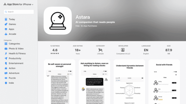 Astara interface preview