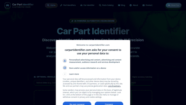 Car Part Identifier interface preview