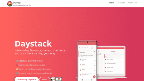 Daystack interface preview