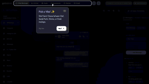 GetMimic interface preview