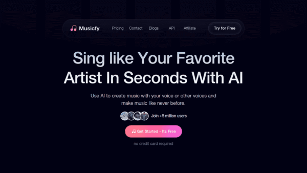 Musicfy interface preview