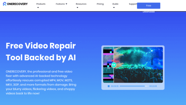 ONERECOVERY Video Repair interface preview