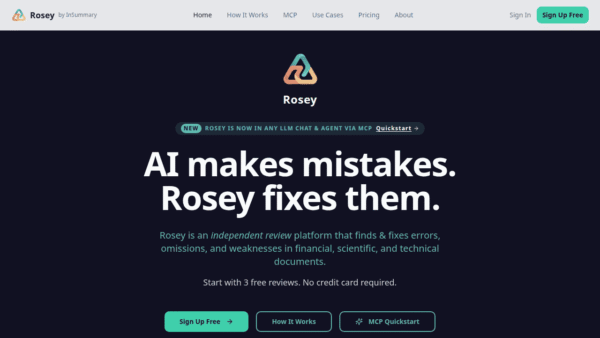 Rosey by InSummary interface preview