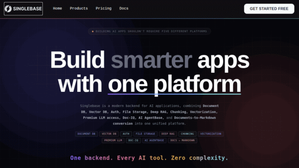Singlebase interface preview