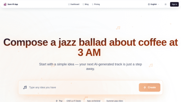 Suno V5 App interface preview