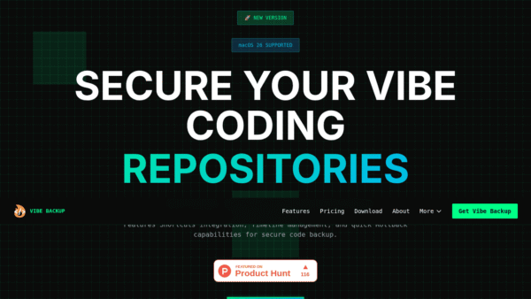 Vibe Backup interface preview