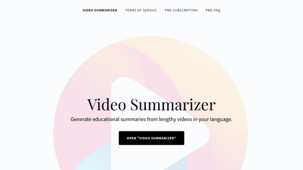Video Summarizer interface preview