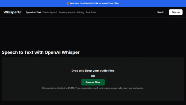 WhisperUI interface preview