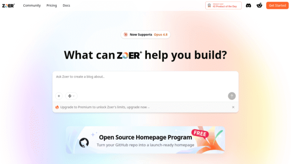 Zoer interface preview