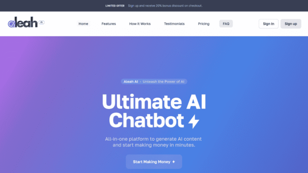 Aleah AI interface preview