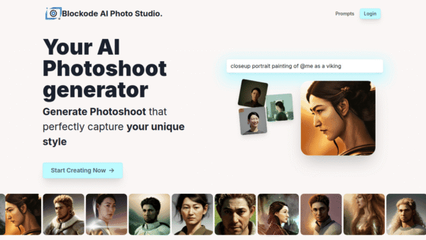 Blockode AI Photo Studio interface preview
