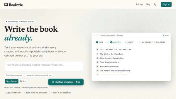 Bookwiz interface preview