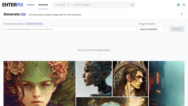 Enterpix interface preview