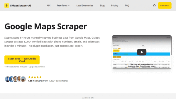 GMapsScraper AI interface preview