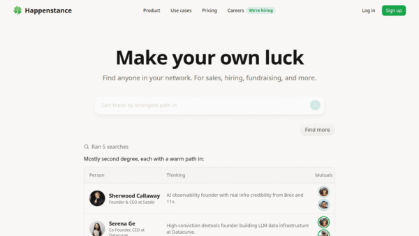 Happenstance interface preview