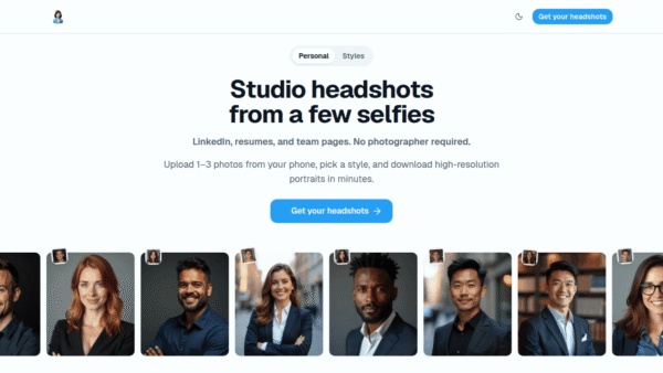 Headshot Generator AI interface preview