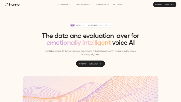 Hume AI interface preview