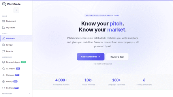 PitchGrade interface preview