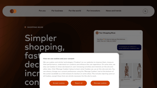 Shopping Muse by Dynamic Yield interface preview