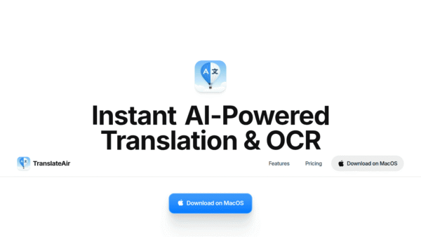 TranslateAir interface preview