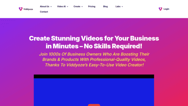 Viddyoze interface preview