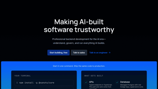Xano interface preview