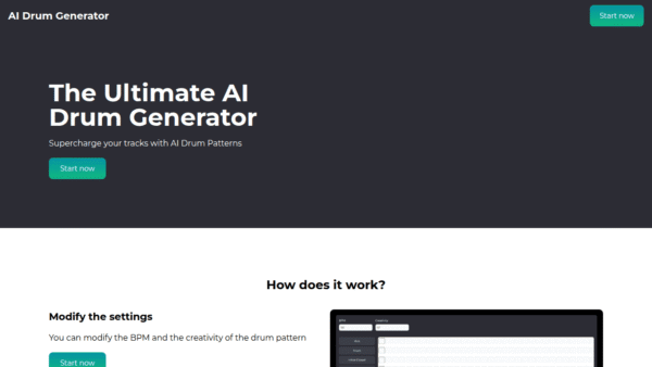 AI Drum Generator interface preview
