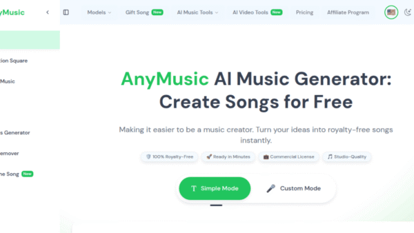 AnyMusic interface preview